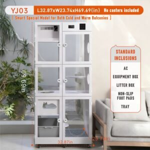 Intelligent Cat Villa with Air Conditioning for Constant Cool and Warm Temperature